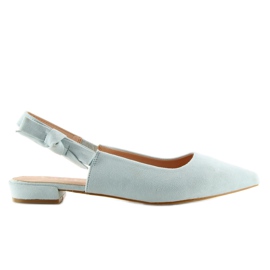 Baleriny z odkrytą piętą niebieskie 100-879