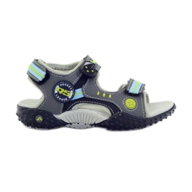 American Club Sandałki wkładka skórzana American 1718 szare niebieskie czarne