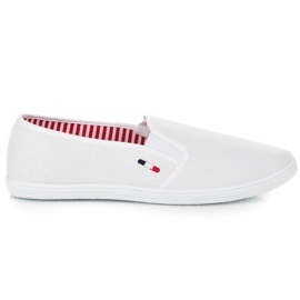 McKey Białe tekstylne slipony