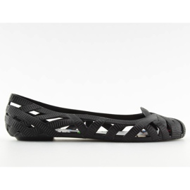 Baleriny meliski ażurowe czarne KM127 black