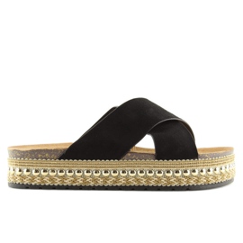 Klapki espadryle czarne H55 black