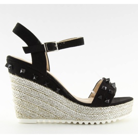 Espadryle na koturnie czarne TS-16 Black