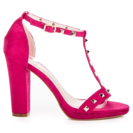 Seastar Fuksjowe sandały na słupku różowe