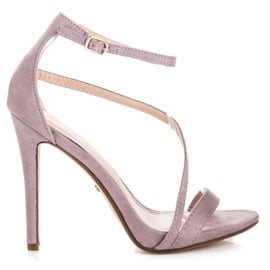 Seastar Eleganckie sandały szpilki fioletowe