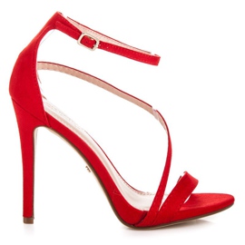 Seastar Eleganckie sandały szpilki czerwone