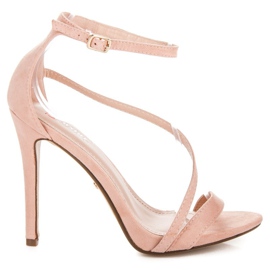 Seastar Eleganckie sandały szpilki różowe