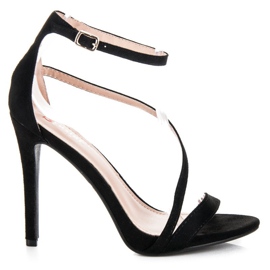 Seastar Eleganckie sandały szpilki czarne