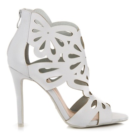 Eleganckie sandały z cholewką vices szare