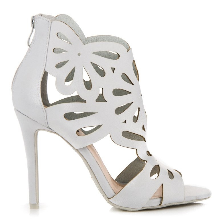 Eleganckie sandały z cholewką vices szare