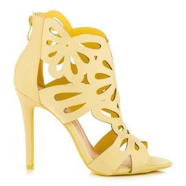 Eleganckie sandały z cholewką vices żółte