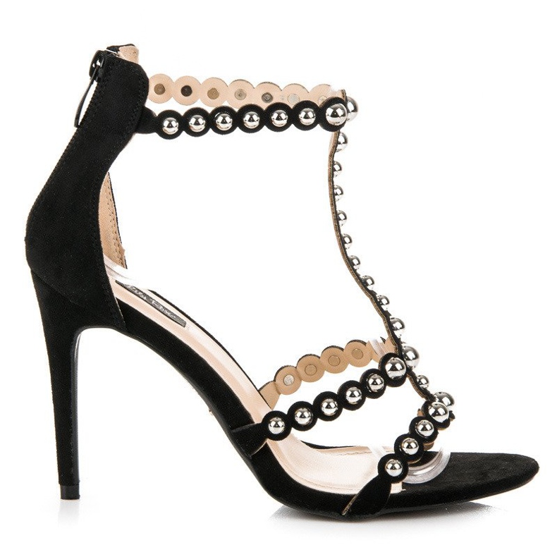 Czarne zamszowe sandały