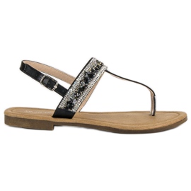 Small Swan Czarne Sandały Japonki