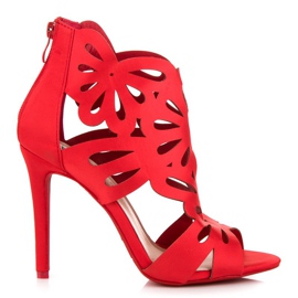 Eleganckie sandały z cholewką vices czerwone