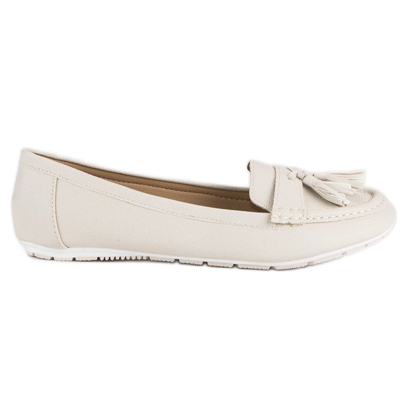 Tullo Beżowe mokasyny z frędzlami beżowy