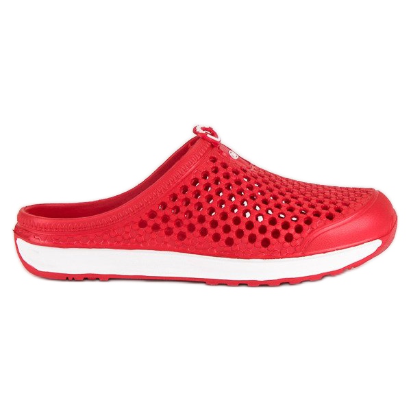 Hasby Czerwone ażurowe klapki