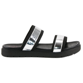 Kylie Klapki mirror czarne