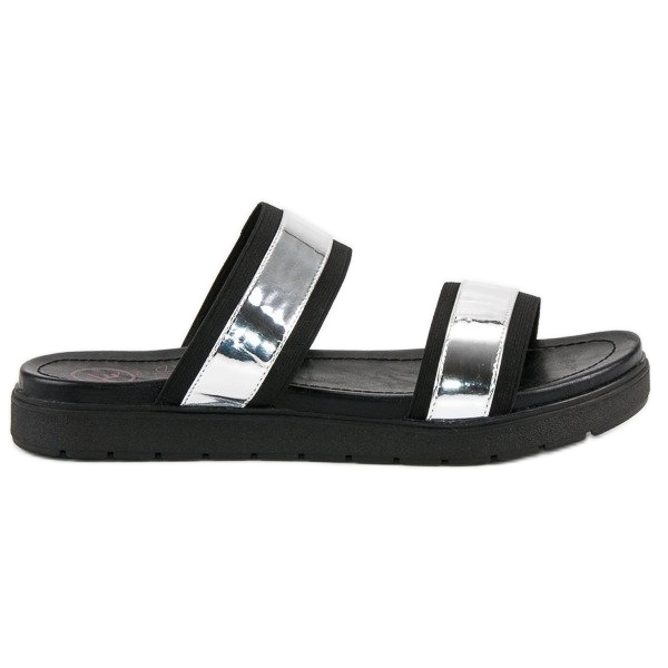 Kylie Klapki mirror czarne