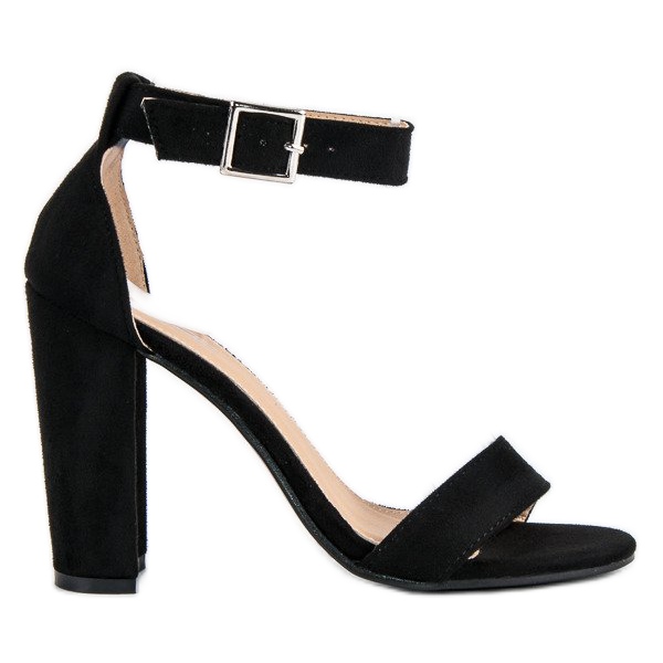 Klasyczne Sandały Na Słupku czarne