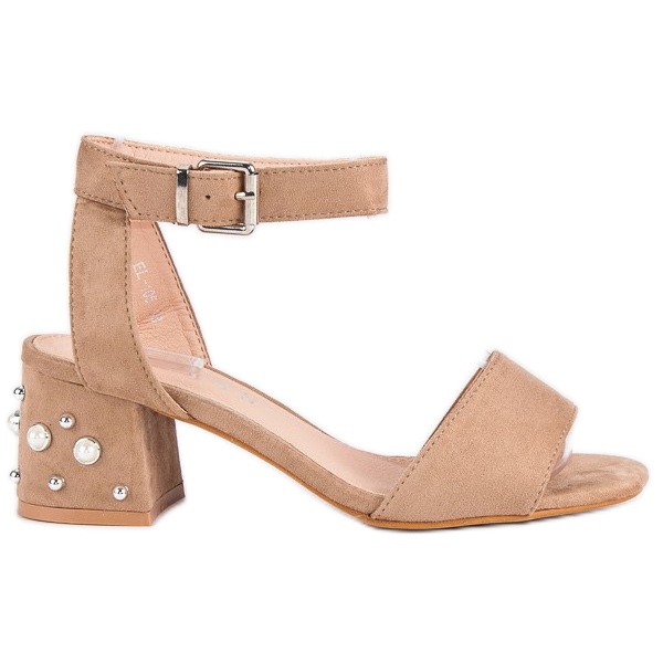 Erynn Sandały z perełkami zielone