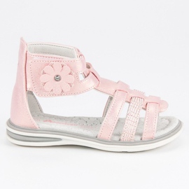 American Club Sandały Z Kwiatkiem American różowe