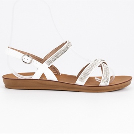 American Club Sandały z ozdobami american białe