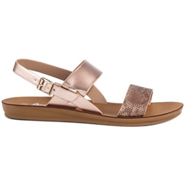 American Club Płaskie sandały american brązowe