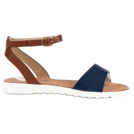 American Club Sandały na sprzączkę american niebieskie