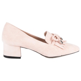 Mokasyny na słupku różowe