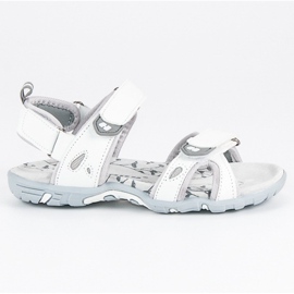 Hasby Wygodne sandałki na rzepy białe