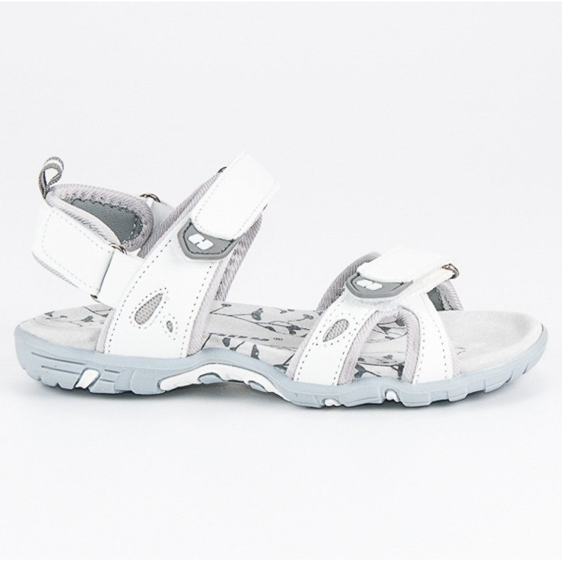 Hasby Wygodne sandałki na rzepy białe