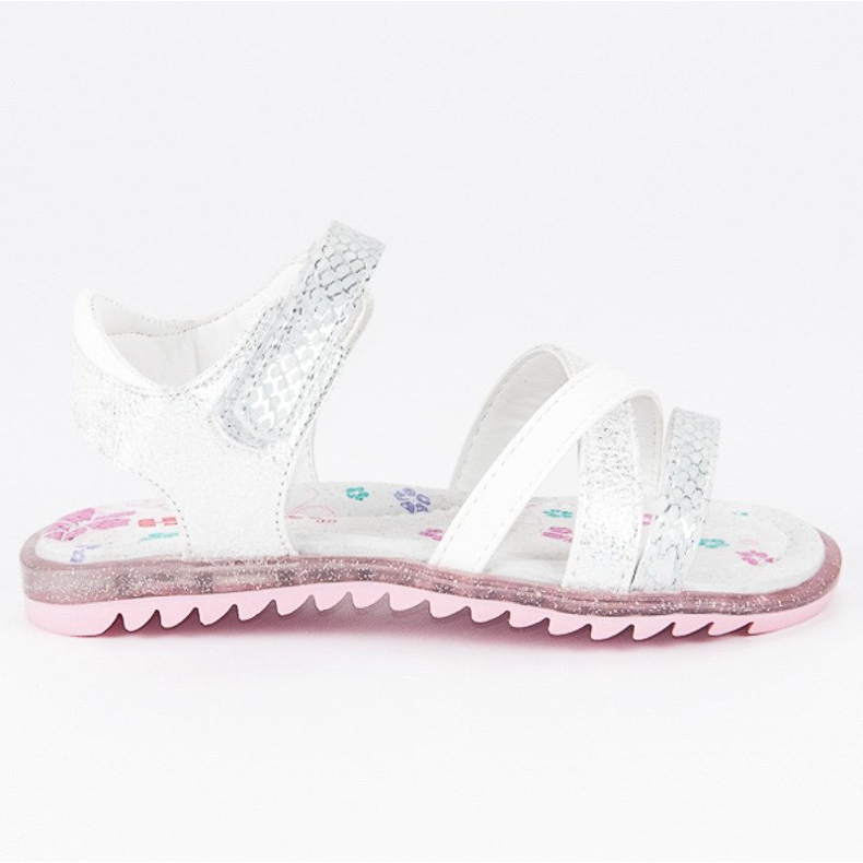 Hasby Sandałki na rzep białe