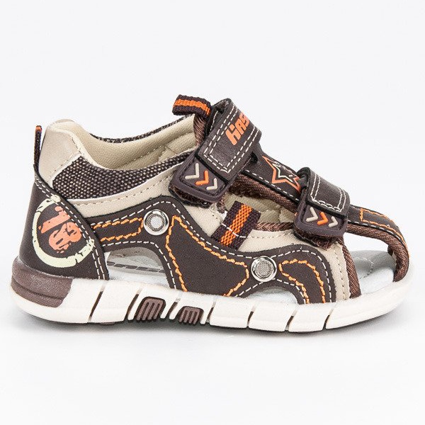 Hasby Zabudowane sandały dziecięce brązowe