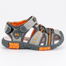 American Club Sandały na rzep american szare