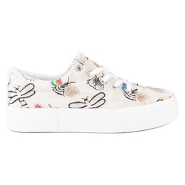 Kylie Welurowe Trampki Na Platformie beżowy