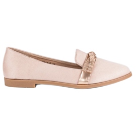 Bestelle Zamszowe półbuty z kryształkami różowe