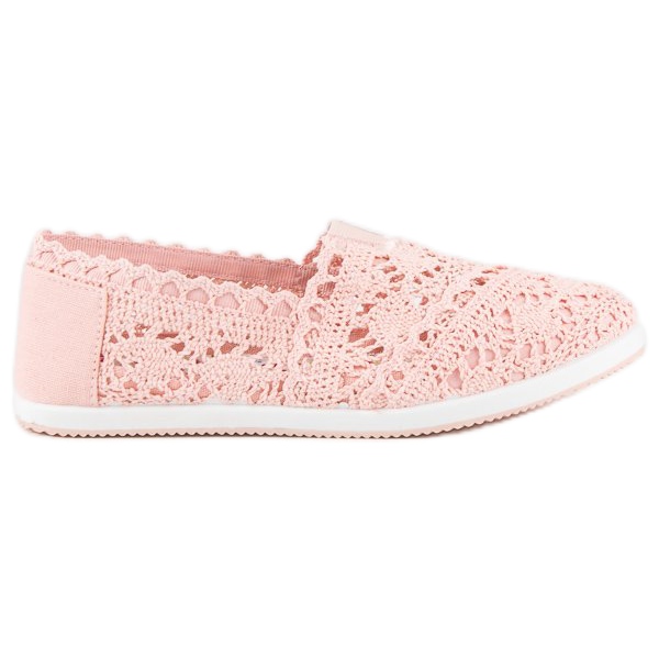Różowe koronkowe baleriny