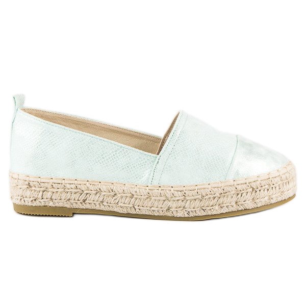 Wsuwane espadryle na platformie zielone