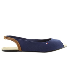 Balerinki open toe granatowe SU302 navy