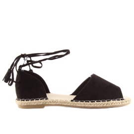 Espadryle open toe czarne Z-17 black