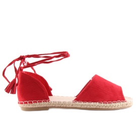 Espadryle open toe czerwone Z-17 red