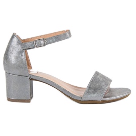 Filippo Sandały na niskim słupku szare