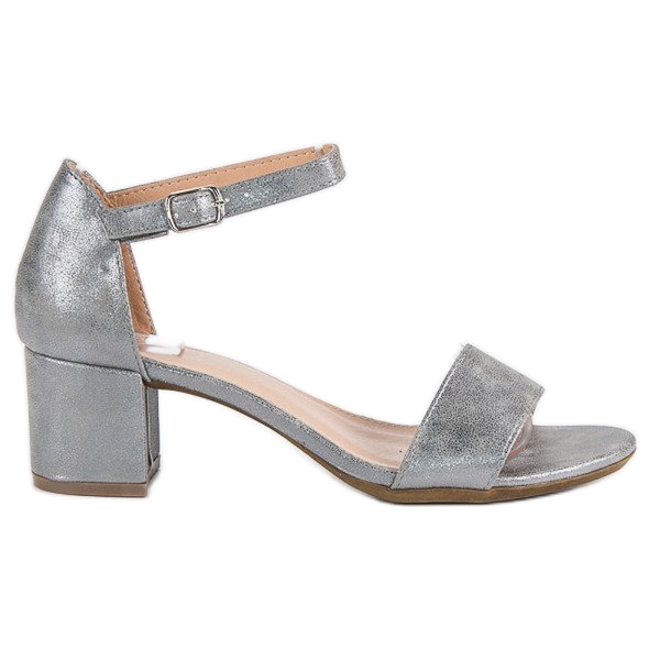 Filippo Sandały na niskim słupku szare