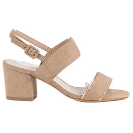 Filippo Eleganckie sandały na słupku brązowe