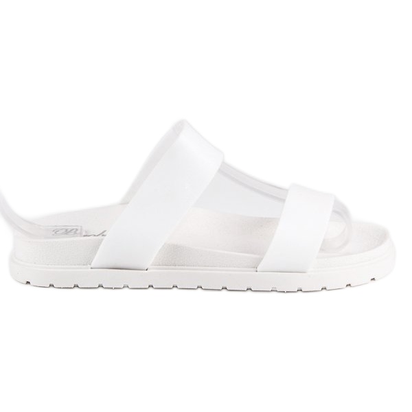 Białe klapki damskie