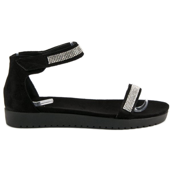 Evento Eleganckie sandały na rzep czarne