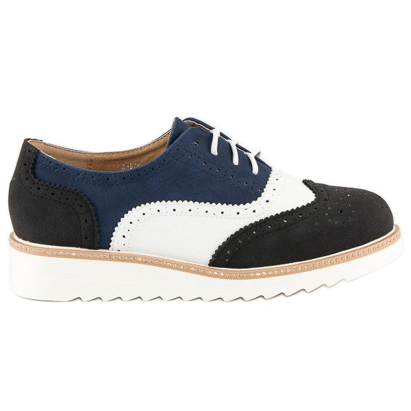 Wiązane półbuty damskie czarne