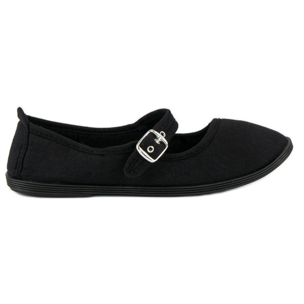 Czarne baleriny z paskiem mckeylor