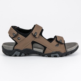 American Club Brązowe sandały na rzepy american