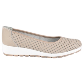 Skórzane balerinki vinceza brązowe