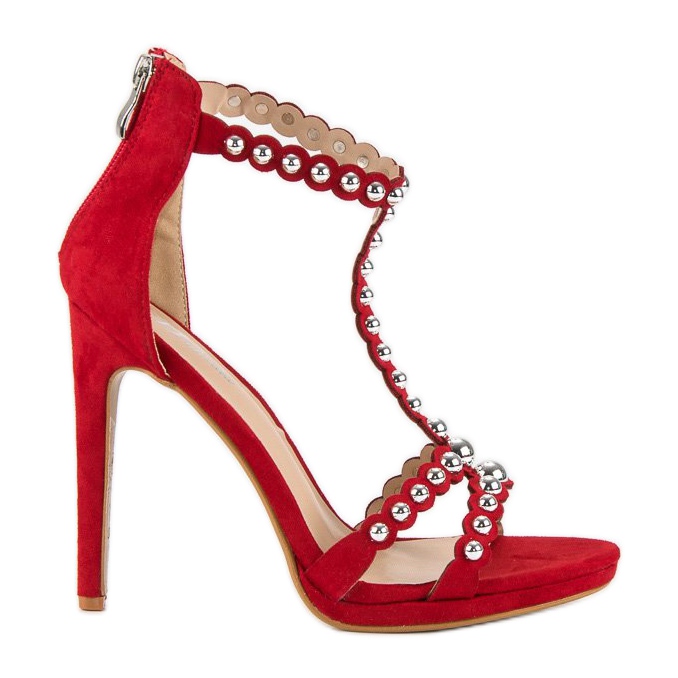 Eleganckie czerwone sandałki